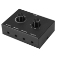 thumbnail image 3 of 3X 4 Port Audio Switch, 3.5mm Audio Switcher, Stereo AUX Audio , 4 Input 1Output/1Input 4 Output Switcher Box,3 x 3.5mm Audio Switch Switcher 3 x 3.5mm Audio cable,Black, 3 of 8