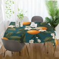 thumbnail image 3 of Yayeee Tablecloths 60" x 120" Rectangle Wrinkle Resistant Party Table Cover, Green Floral Orange, 3 of 8