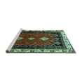 thumbnail image 2 of Ahgly Company Machine Washable Indoor Round Persian Turquoise Blue Traditional Area Rugs, 3' Round, 2 of 4