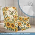 thumbnail image 3 of HELLHERO Hummingbird Sunflower Print Recliner Seat Covers for Reclining Chair Lazy Boy Recliner Covers That Stay in Place with Storage Pockets, Yellow, 3 of 8