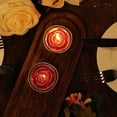 thumbnail image 3 of BalsaCircle 2 Red Gold Glitter Unscented Rose Tealight Wax Candles, 3 of 6