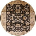 thumbnail image 1 of Ahgly Company Indoor Round Mid-Century Modern Bakers Brown Oriental Area Rugs, 3' Round, 1 of 6