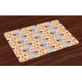 thumbnail image 1 of Ambesonne Valentine's Day Place Mats Set of 4, Bears Hearts, Standard Size, Multicolor, 1 of 4