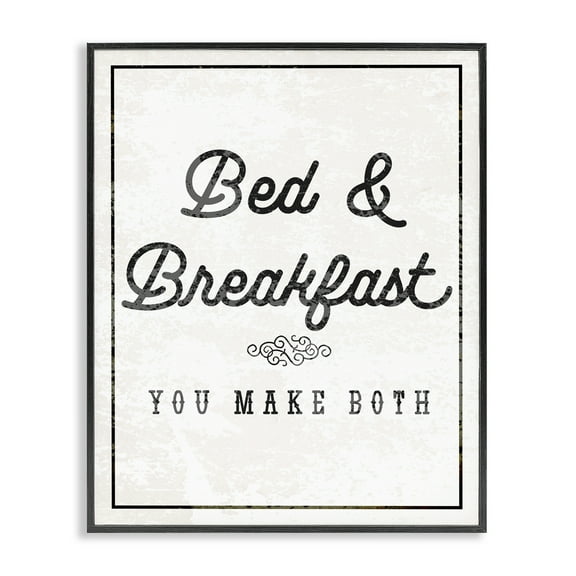 Stupell Industries Bed & Breakfast Humor Text & Numbers Painting Black Framed Art Print Wall Art, 11 x 14