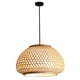 thumbnail image 1 of Lámpara colgante de bambú con pantalla de mimbre de bambú, cable ajustable, lámpara de techo decorativa de estilo rústico para restaurante. Los 40x25cm, 1 of 9
