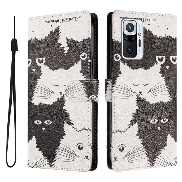 FOXDOCK Funda Tipo Cartera para Xiaomi Redmi Note 10 Pro 4G con Soporte y Correa – Diseño de Patrones Lindos