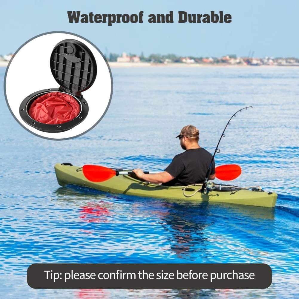 2 Piece 6 Inch Black Deck Plate Kit Storage Bag Kayak Boat Accessory