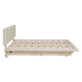thumbnail image 6 of Harper & Bright Designs Queen Size Lift Up Floating Bed Frame with LED Light and USB Port, Velvet Upholstered Queen Hydrualic Platform Bed with Headboard, Beige, 6 of 14