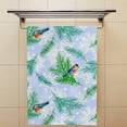 thumbnail image 3 of Soft Hand Fingertip Towels, 2 Pcs Face Bath Towels Christmas Snowflakes Spruce Branches and Birds Absorbent Washcloths for Bathroom Hotel Kitchen, 30"x15", 3 of 6