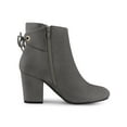 thumbnail image 7 of BLISSFUL STEP Women's Ankle Boots Block Heel Zipper Lace Up Boots Grey 10, 7 of 7