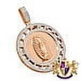 thumbnail image 4 of Real Genuine Diamonds Greek Style Virgin Mother Mary Pendent 10K Rose Gold Finish Charm Medallion, 4 of 5
