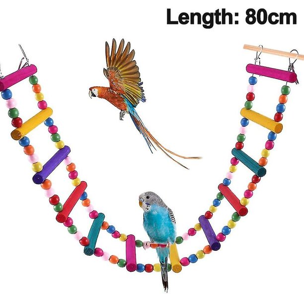 Juguetes para loros y pájaros, puente oscilante con escalera de cuerda, decoración