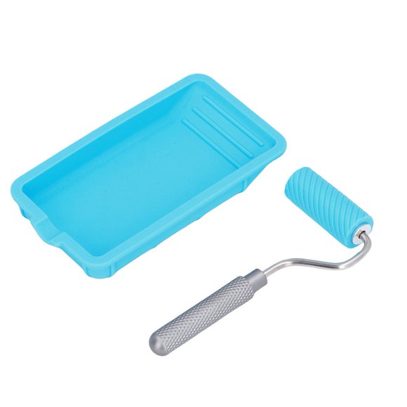 Rollero y BANDEJA DE PINTURA, JUEGO DE BANDEJA DE RODILLO DE PINTURA INCLUSO DE ALEACIÓN DE ALUMINIO DE SILICONA MANUALIDADES
