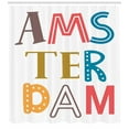 thumbnail image 3 of Ambesonne Amsterdam Shower Curtain, Funky Colorful Lettering, 69"Wx75"L, White and Multicolor, 3 of 3