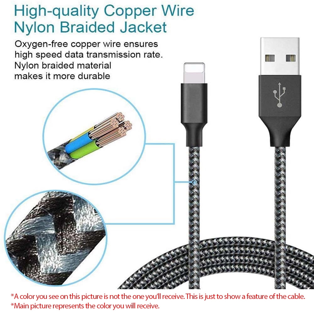 For iPhone Charger, TTECH 3FT Nylon Braided iPhone Charger, 8-Pin
