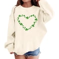 thumbnail image 2 of Otqutp Girls Boys St Patricks Day Sweatshirt Kids Irish Clove𝐫 Heart Graphic Crewneck Pullover Swea𝐭 Shirt Saint Casual Pullover Top, 2 of 8
