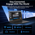 thumbnail image 2 of SHBIV 14" Laptop Computer,12GB RAM 128GB SSD,Intel 6500Y with 2 Cores up to 3.4GHz,1080p Display,Office 2024,Type-C PD WiFi5 BT5.0,Windows 11 for Business Study Home (Gray), 2 of 8