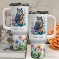thumbnail image 3 of Great Horned Owl Lover Custom 40oz Tumbler With Handle and Straw - Cute Personalized Gift for Women or Girls - Insulated Coffee Travel Mug With Lid for Animal Fans Birthday Christmas, 3 of 6