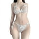 thumbnail image 5 of Ropa interior sexy, sujetador de tres puntos de encaje sexy, bragas para mujer, pijama de tentación transparente, 5 of 5