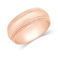 thumbnail image 2 of CARATS FOR YOU Milgrain Comfort Fit 8mm Band is Available in 14K Rose Gold Plated For Her & Him, 8mm Band Size-5.5, 2 of 6