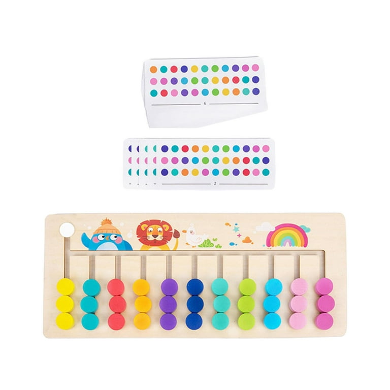 Montessori Toys Slide Puzzle Board Games, Color and Shape Matching Brain Teasers Game for Age 3 4 5 6 7 Years Old Child Birthday Gifts , 11 Color