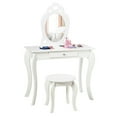 thumbnail image 1 of Costway Vanity Set Princess Makeup Dressing Play Table Set W/Mirror  White, 1 of 9