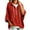 Red, variant on 3/4 Sleeve Hoodie Sweatshirts for Women, Oversized Half Zip Drawstring Casual Solid Color Loose Pullover Tops for Everyday Loungewear