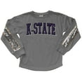 thumbnail image 2 of Girls Youth Gameday Couture  Gray Kansas State Wildcats Guess Who's Back Long Sleeve T-Shirt, 2 of 3