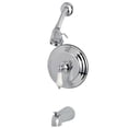 thumbnail image 1 of Kingston Brass KB3631PLT Tub & Shower Trim with Porcelain Lever Handle, Chrome, 1 of 2