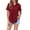 Red2, variant on Breezora Womens V Neck Short Sleeve Blouse Relaxed Fit Casual Work Shirt Breathable Comfortable Summer Office Tops XXL Size
