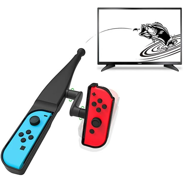 Damaie Fishing Rod For Nintendo Switch Joy-Con Accessories, Fishing Game Kit For Switch Joy-Con Controllers