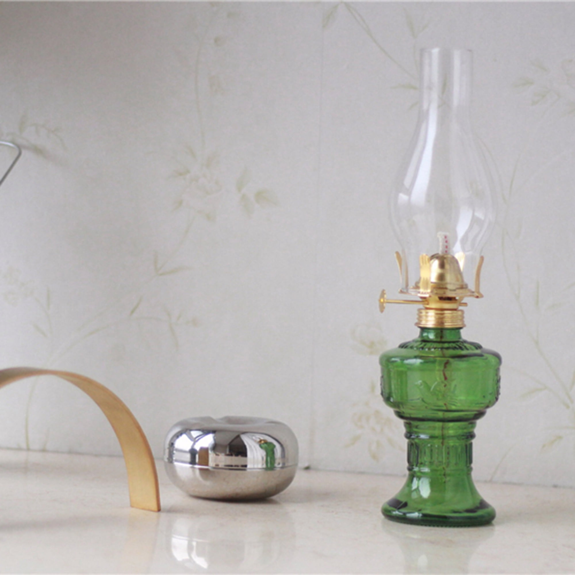 Geelin 5 Pieces Kerosene Lamp Adjustable Switch Oil Lamps for Indoor Use  Vintage Antique Glass Decorative Hurricane Lamps Burner Oil Lanterns  Chamber