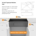 thumbnail image 6 of Gunmetal Black Stainless Steel 33 in. 18 Gauge Single Bowl TopMount /Drop-in Kitchen Sink, 6 of 8