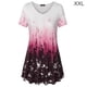 thumbnail image 1 of Camiseta de mujer Blusa informal con estampado degradado Vestido suelto con cuello en V, Rojo, XXL Speravity AP001902-29, 1 of 5