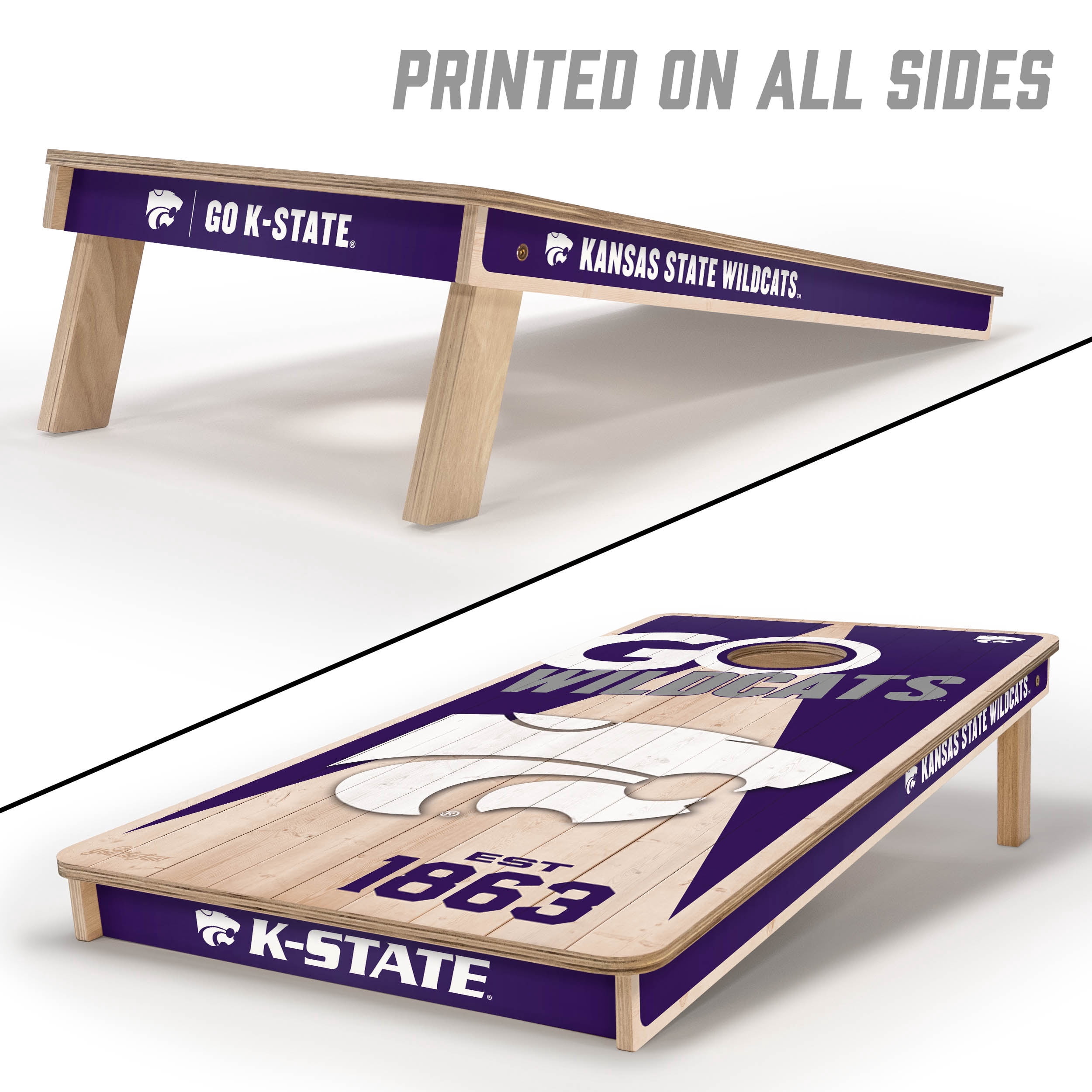 YouTheFan NCAA Kansas State Wildcats 2' x 4' Cornhole Game No Bags
