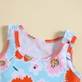 thumbnail image 6 of Toddler Girl Swimsuit Summer Cartoon Flower Printed Ruffles Two Piece Swimwear Swimsuit Bikini Baby Bathing Suit Girl,Size 4 Years-5 Years, 6 of 6