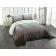 thumbnail image 3 of Ambesonne Forest Quilted Bedspread Set 3 Pcs, European Foliage Design, King Size, Dried Rose Pale Blue, 3 of 5