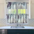 thumbnail image 3 of Marble Modern Geometric Flowers Abstract 3-Piece Kitchen Curtains Set Kitchen Curtains Sets with Valance for Windows Rod Pocket Machine Washable Kitchen Decor Decorations (54"x18"+2x27.5"x24"), 3 of 6