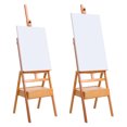 thumbnail image 5 of Jnismy Large H Frame Easel Folding Studio Easel Painting Canvas Holder Stand Tilts Flat Artist Easel Solid Beech Wood Easel with Drawer,Height Angle Adjustable,Wooden Color, 5 of 12