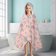 thumbnail image 6 of Pink Cartoon Unicorn Lightning Pattern Hooded Bath Towel，60"x35" for Ages 3 To 12 Kids, Quick Dry Lightweight Soft Microfiber Hood Beach Towel Cover Up for Kids, 6 of 7