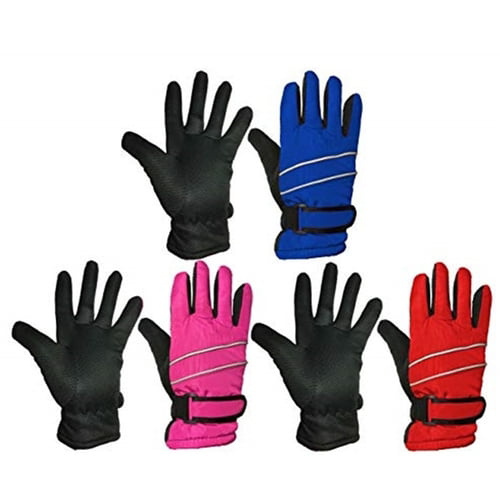 Sumind 12 Pairs Winter Knitted Magic Stretch Gloves Anti-slip Knit Cotton Warm Gloves for Children