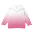 thumbnail image 6 of SGFCWSX Girls Full Zip Hoodie Kids Fleece Sweatshirts Gradient Long Sleeve Sweatshirt Jacket Pink Size 7 Years, 6 of 8
