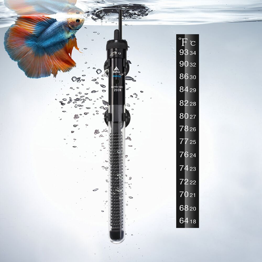 DaToo Aquarium Heater Adjustable 200W Submersible Fish Tank Heater with