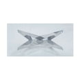 thumbnail image 2 of Benjara Dining Table with Overlapped Metal Geometric Accent- Silver, 2 of 6