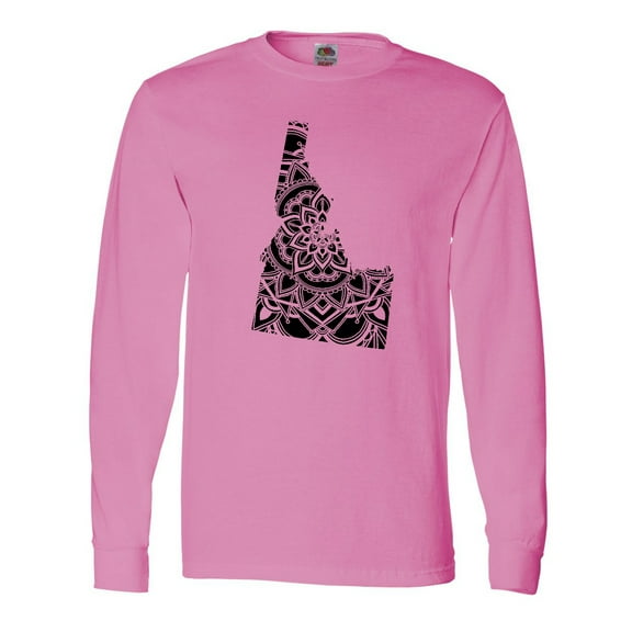 Inktastic Idaho Silhouette Mandala Long Sleeve T-Shirt