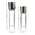 thumbnail image 4 of CosmoLiving by Cosmopolitan Silver Metal Dome Indoor Outdoor Planter with Removable Stand, Set of 2 39", 46"H, 4 of 14