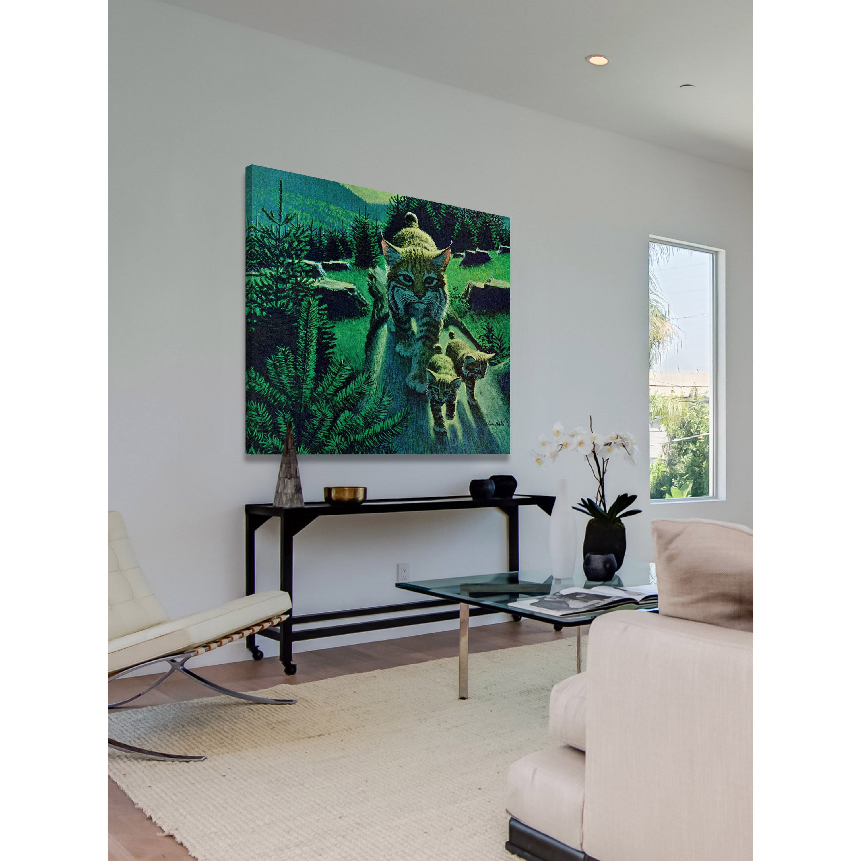 "Bobcat Family" Painting Print on Wrapped Canvas