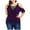 Purple, variant on TOPUUTP Women's Plus Size Lace up Ribbed Tops Casual T-Shirts Gothic Corset Top
