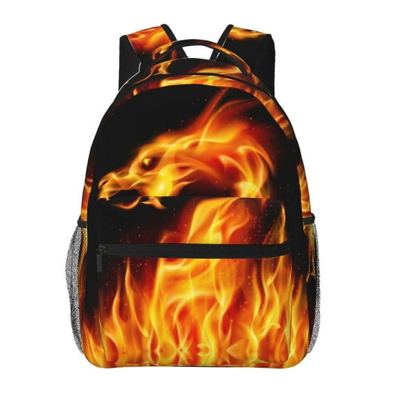 Fire Dragon Kids School Backpack for Boys Girls,Travel Laptop Backpacks Book Bag Hiking Camping Daypack Age 5-10