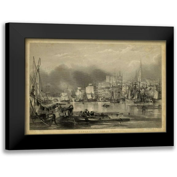 Balmer, G. 14x11 Black Modern Framed Museum Art Print Titled - Newcastle Upon Tyne